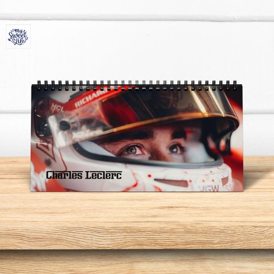Discover 2026 Charles-inspired Desktop Calendar, Motorsports and racing fan home office decor