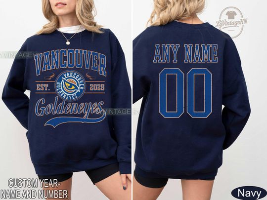 Discover Personalized Vancouver Goldeneyes Sweatshirt, Women's Hockey Crewneck, Custom Hockey Player Tee
