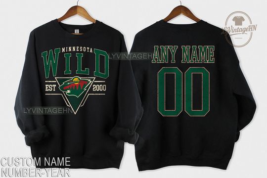 Personalized Minnesota Wild Sweatshirt, Crewneck, Custom Hockey Shirt