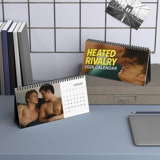 Discover Heated Rivalry 2026 Desktop Calendar Monthly Desk Calendar with 2026 Grid | LGBTQ+ Lovers Art Calendar
