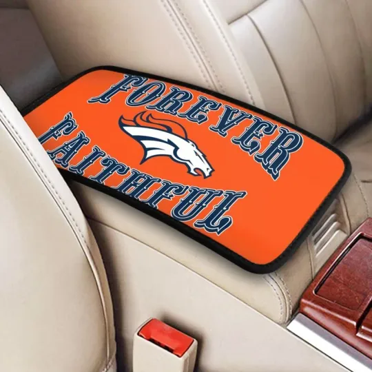 Discover Denver Football Car Armrest Cushion Auto forever faithful Car Box Cover Pad