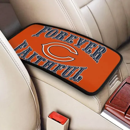 Discover Chicago Football Car Armrest Cushion Auto forever faithful Car Box Cover Pad