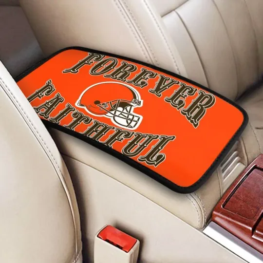 Discover Cleveland Football Car Armrest Cushion Auto forever faithful Car Box Cover Pad