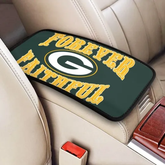 Discover Green Bay Football Car Armrest Cushion Auto forever faithful Car Box Cover Pad