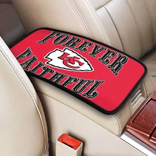 Discover Kansas City Football Car Armrest Cushion Auto forever faithful Car Box Cover Pad