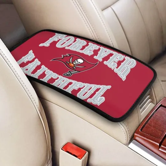Discover Tampa Bay Football Car Armrest Cushion Auto forever faithful Car Box Cover Pad