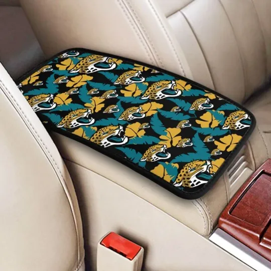 Discover Jacksonville Football Car Armrest Cushion Hawaiian Print Auto Car Box Cover Pad