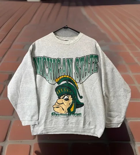 Discover Vintage 90’s Michigan State Spartans Gray Sweatshirt TSI