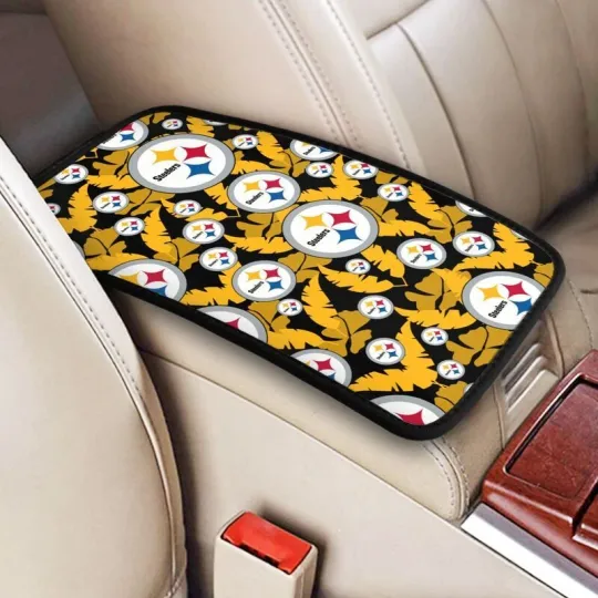 Discover Pittsburgh Football Car Armrest Cushion Hawaiian Print Auto Car Box Cover Pad