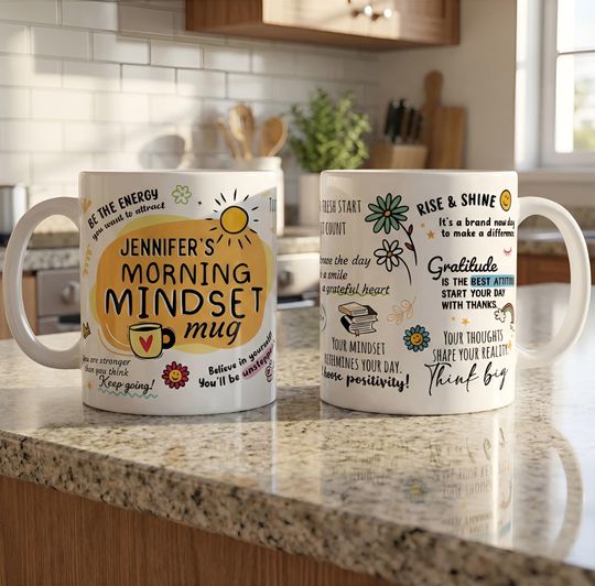 Discover My Morning Mindset Mug Self Love Mug Self Gift, Personalized Mug, Daily Reminders Cup, Best Friend Gift, Mental Health Awareness Gift