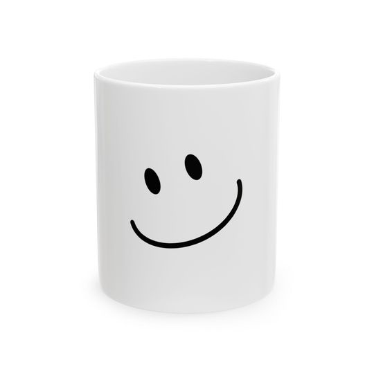 Discover Smiley Face Coffee Mug: Ceramic Happy Face Cup, Fun Gift, Cute Coffee Cup for Home, Office, Gift, Fun Decor, Happy Vibes
