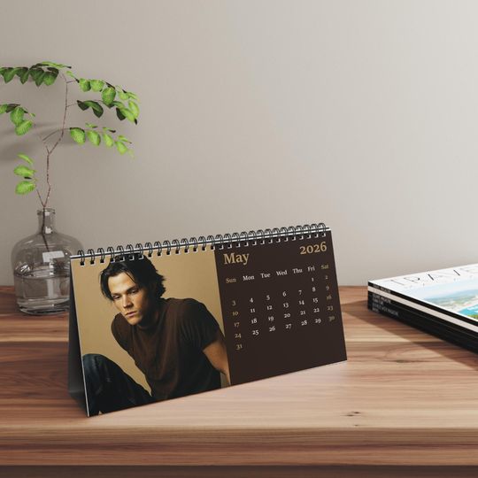 Discover 2026 Jared Padalecki Desk Calendar | 2026 Desk Calendar | Jared Padalecki | Movie Calendar | 2026 Calendar | Supernatural | Sam Winchester