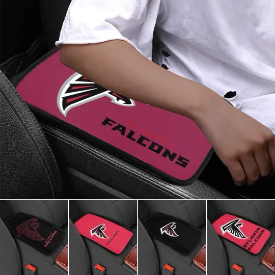Discover Atlanta Falcons Car Armrest Cushion Auto Handrail Box Cover Center Console Pad