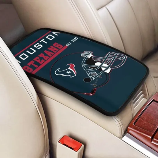 Discover Houston Texans Car Armrest Cushion Auto helmet Car Box Cover Center Pad