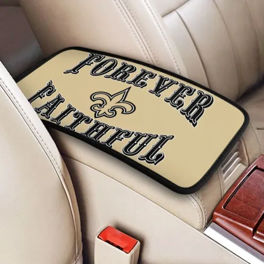 Discover New Orleans Saints Car Armrest Cushion forever faithful Car Box Cover Pad
