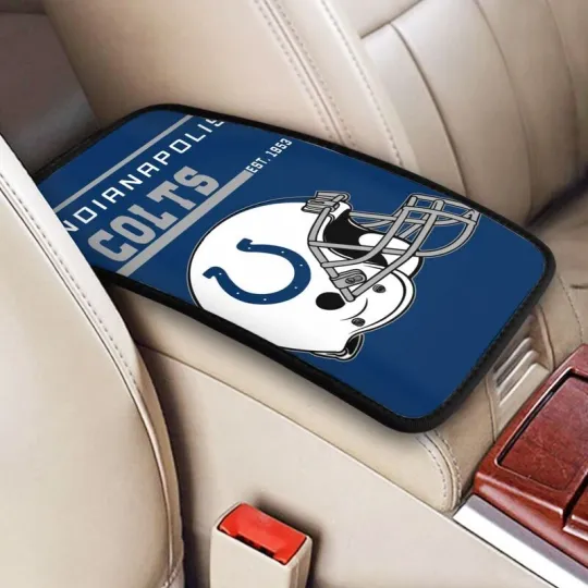 Discover Indianapolis Colts Car Armrest Cushion Auto helmet Car Box Cover Center Pad