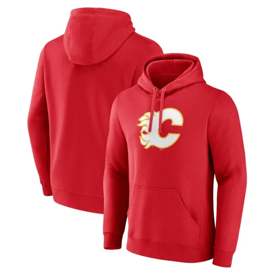 Discover Men's Calgary Flames Primary Logo Hoodie