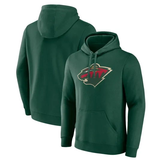 Discover Men's Green Minnesota Wild Logo Hoodie
