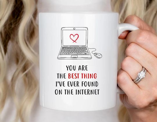 Discover Funny Anniversary Mug - Love Mug For Him Or Her, Online Dating Birthday Mug, Girlfriend Or Boyfriend Gift [MG299]