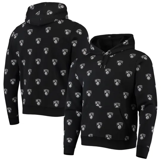 Discover Unisex 3D Logo Pullover Hoodie Brooklyn Nets Black
