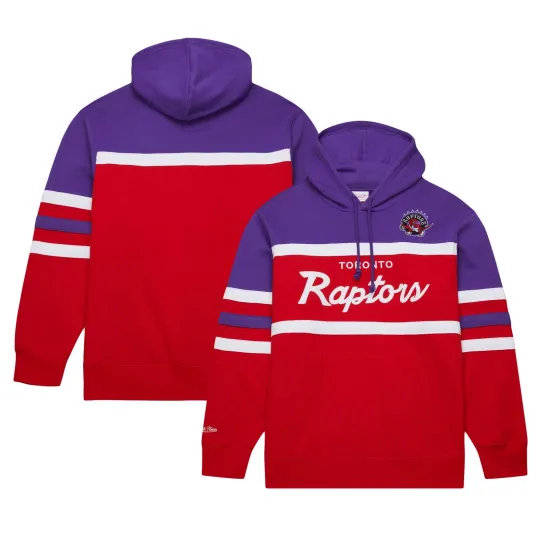 Discover Men's Toronto Raptors Mitchell & Ness Red/Purple Head Coach Pullover Hoodie