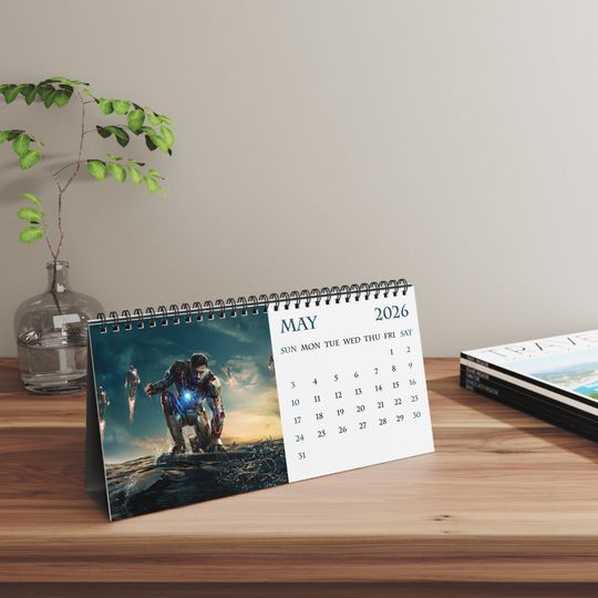 Discover 2026 Robert Downey Jr Desk Calendar | 2026 Desk Calendar | Robert Downey Jr | Movie Calendar | 2026 Calendar | Iron Man | Sherlock Holmes