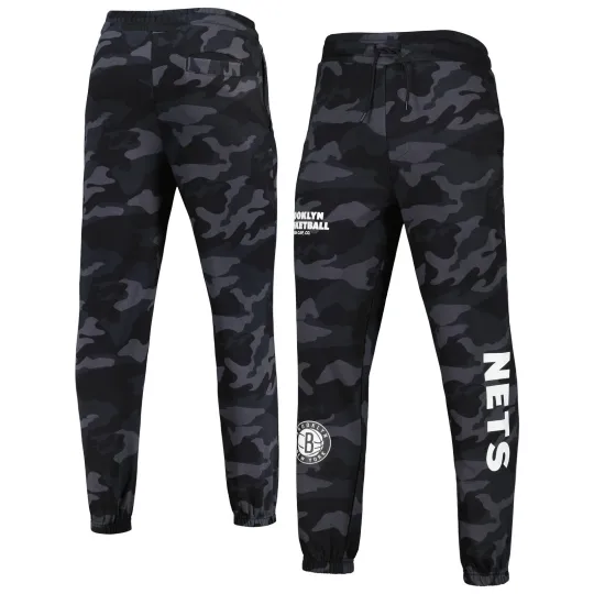Discover Men's New Era Black/Camo Brooklyn Nets Tonal Joggers