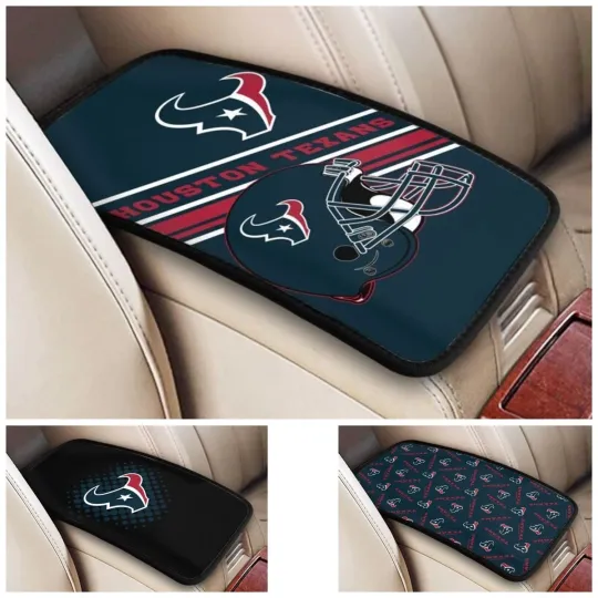 Discover Houston Football Car Armrest Cushion Auto Car Box Cover Center Pad,best Fans Gift