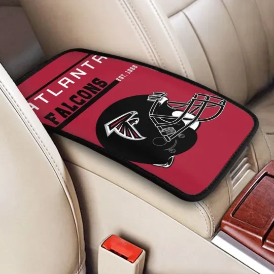 Discover Atlanta Football Car Armrest Cushion Auto helmet Car Box Cover Center Pad