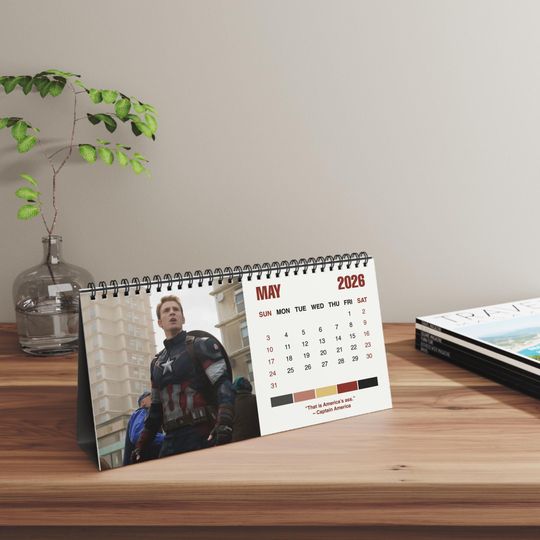 2026 Chris Evans Desk Calendar | 2026 Desk Calendar | Chris Evans | Movie Calendar | 2026 Calendar | Captain America | The Avengers