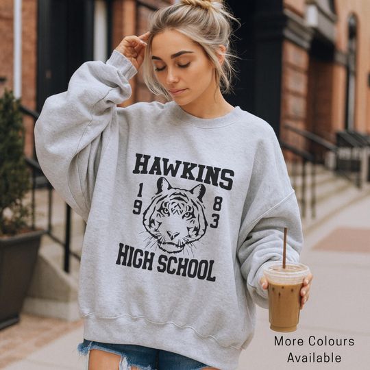 Discover Hawskin Indiana Crewneck Sweatshirt: 1980s Retro Style