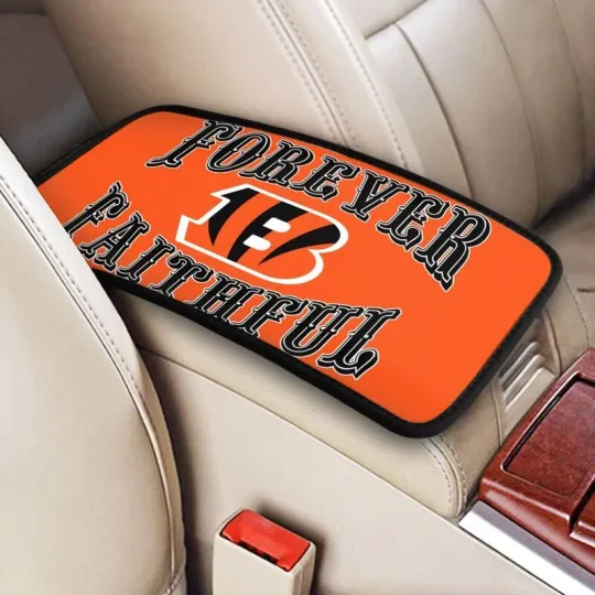 Discover Cincinnati Football Car Armrest Cushion Auto forever faithful Car Box Cover Pad