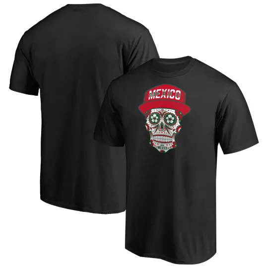 Discover Men's Black Mexico Sugar Skull T-Shirt