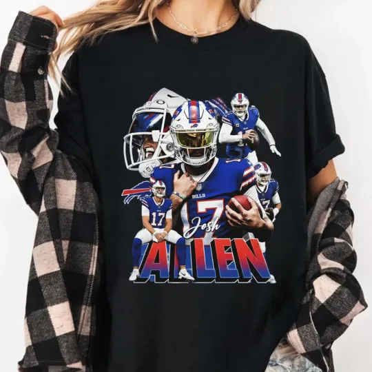 Josh Allen 17 Buffalo Bills football Football TShirt