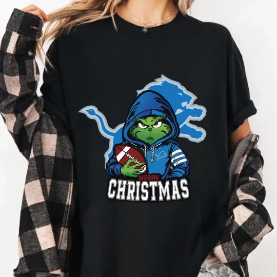 Detroit Lions Merry Grin funny character football Football TShirt