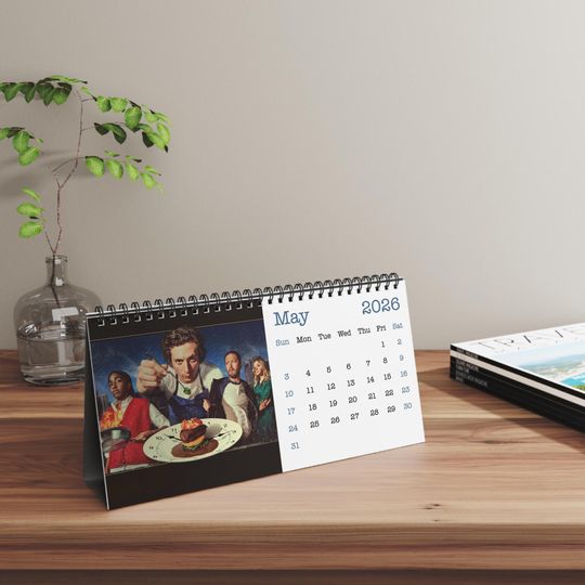 Discover 2026 The Bear Desk Calendar | 2026 Desk Calendar | The Bear | Movie Calendar | 2026 Calendar | Jeremy Allen White | Ebon Moss-Bachrach