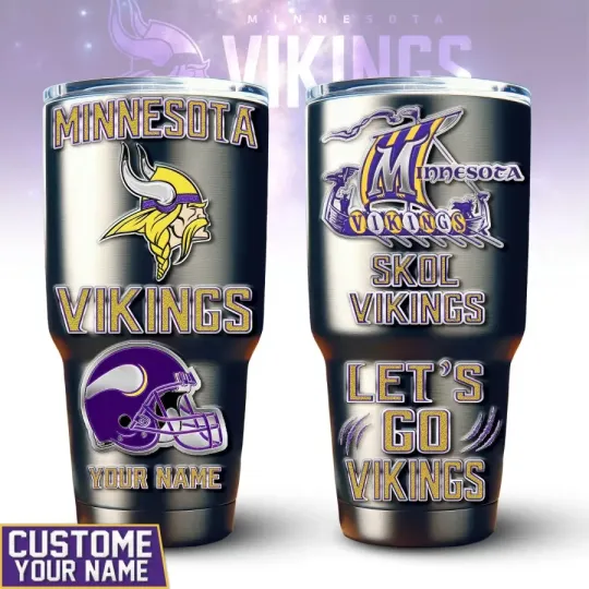 Discover Minnesota Football Team Vikingss 40oz Tumbler With Straw Vacuum Insulated