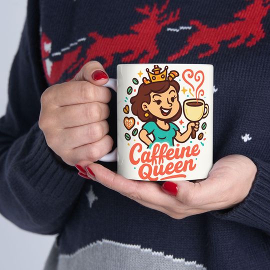 Discover Coffee Queen Mug | Cute Coffee Cup Illustration, Latte Art, Cafe Vibes