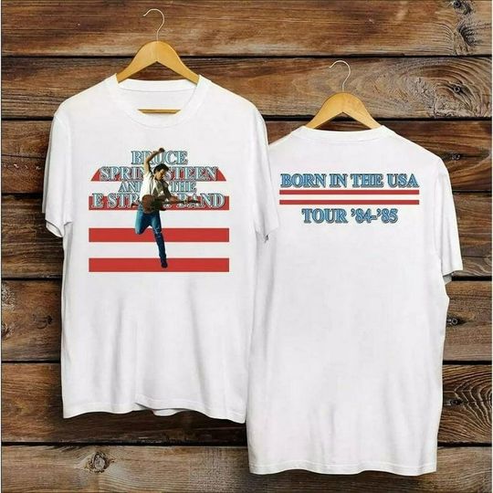 Discover Bruce Springsteen Born In The USA World Tour 84 85 Double Sided T-Shirt