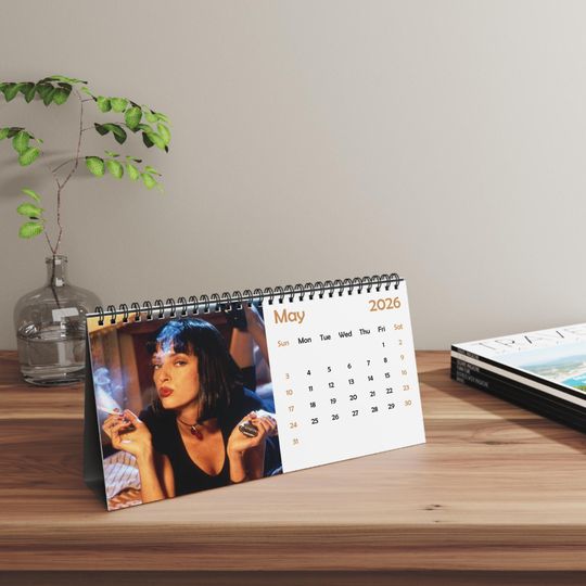 2026 Pulp Fiction Desk Calendar | 2026 Desk Calendar | Pulp Fiction | Movie Calendar | 2026 Calendar | Samuel L. Jackson | Uma Thurman