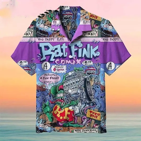 Discover Rat Fink Rattail Hot Rod Hawaiian Shirt