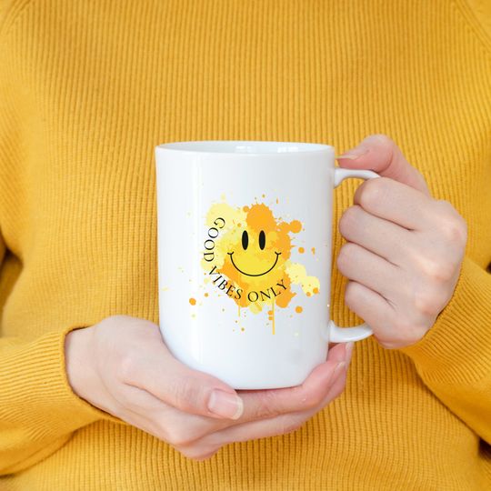 Discover Good V Only Smiley Face Mug - Coworker Gift Coffee & Tea Cup