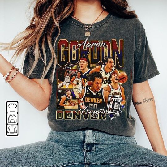 Discover Aaron Gordon Denver Basketball Shirt, Nuggets Basketball Shirt Christmas Gift Unisex, Basketball 90s Vintage Fan Gift