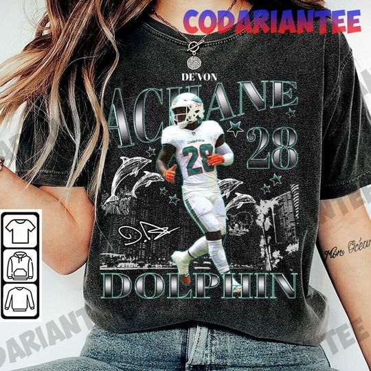 Discover De'von Achane Miami Football Shirt, De'von Achane Sport Tee, Game Day Retro Shirt, Gift For Fans