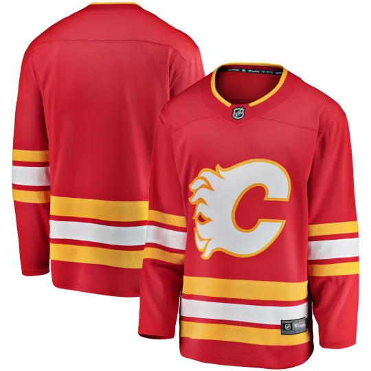Discover Men's Fanatics Red Calgary Flames Home Breakaway Jersey