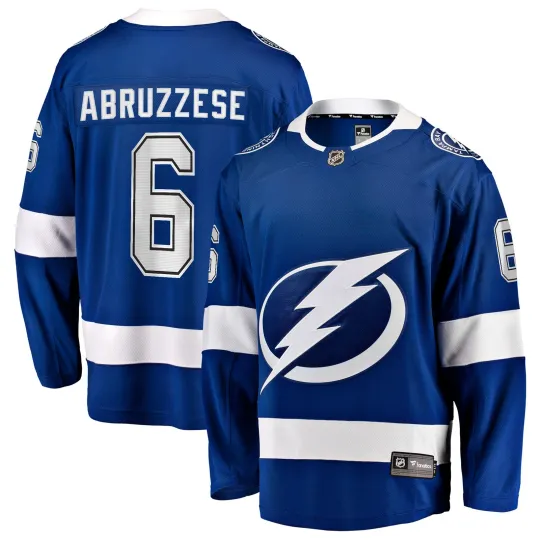 Discover Men's Fanatics Nick Abruzzese Blue Tampa Bay Lightning Home Breakaway Jersey