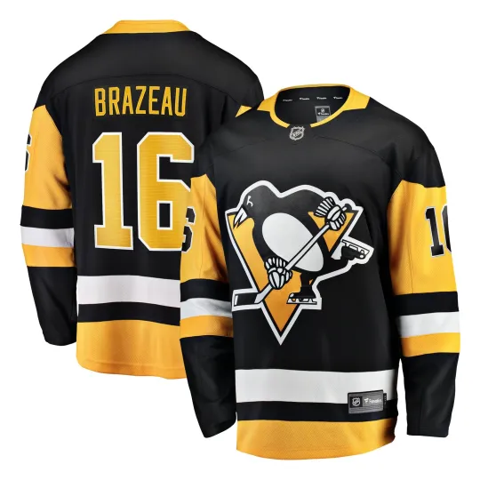 Discover Men's Fanatics Justin Brazeau Black Pittsburgh Penguins Home Breakaway Jersey