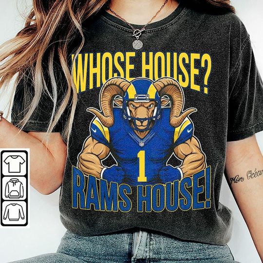 Discover Vintage Whose House Rams House Shirt, Vintage 90s Sport Shirt, Los Angeles Football Shirt, Game Day Retro 90s Shirt