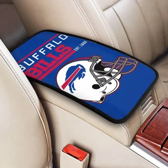 Discover Buffalo Bills Car Armrest Cushion Auto helmet Car Box Cover Center Pad