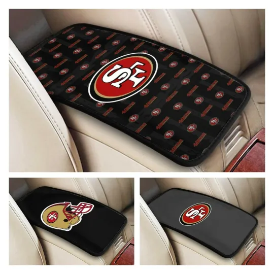 Discover San Francisco 49ers Car Handrail Box Cushion Car Center Control Armrest Pad